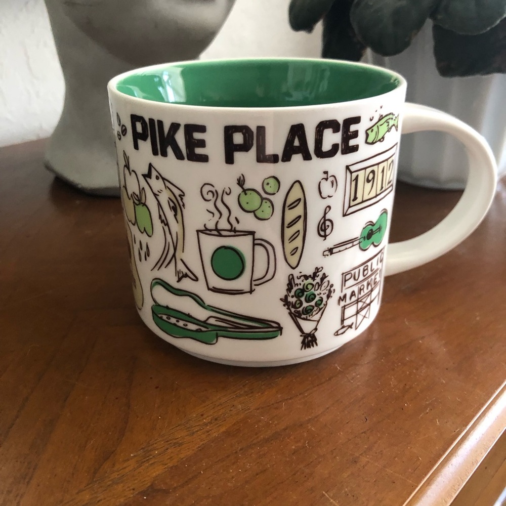 Starbucks Pike Place Green and White 14oz Mug